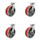 Service Caster 10'' Heavy Duty Red Poly on Cast Iron Caster Set with Brake and Swivel Lock, 4PK CRAN-SCC-KP92S1030-PUR-RS-SLB-BSL-4 - alternate 1